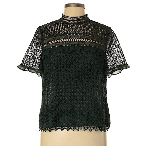 Zara Tops - Zara green lace top size large